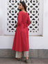 Red Cotton Ethnic Motifs A-Line Kurta Set